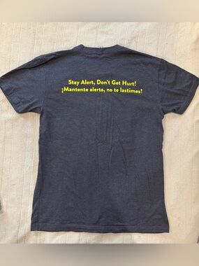 Urban outfitters Gray Men's Crew Neck Tee with Safety Slogan